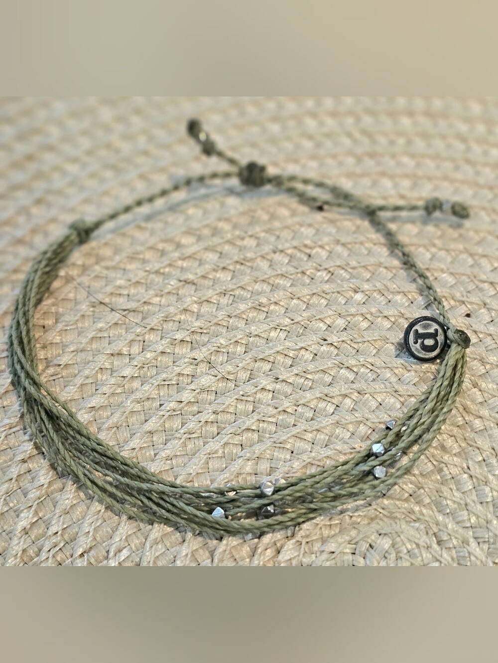 NWOT Pura Vida Malibu Beaded Multi-Strand Adjustable Bracelet Olive Green Boho